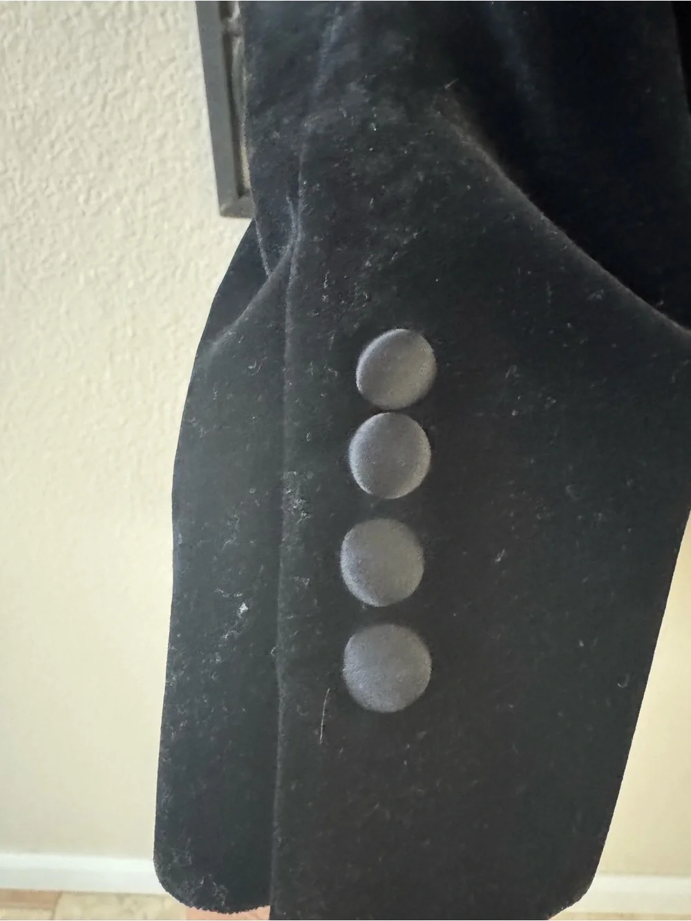 Men's Black Velvet Tuxedo Blazer with Satin Peak Lapels